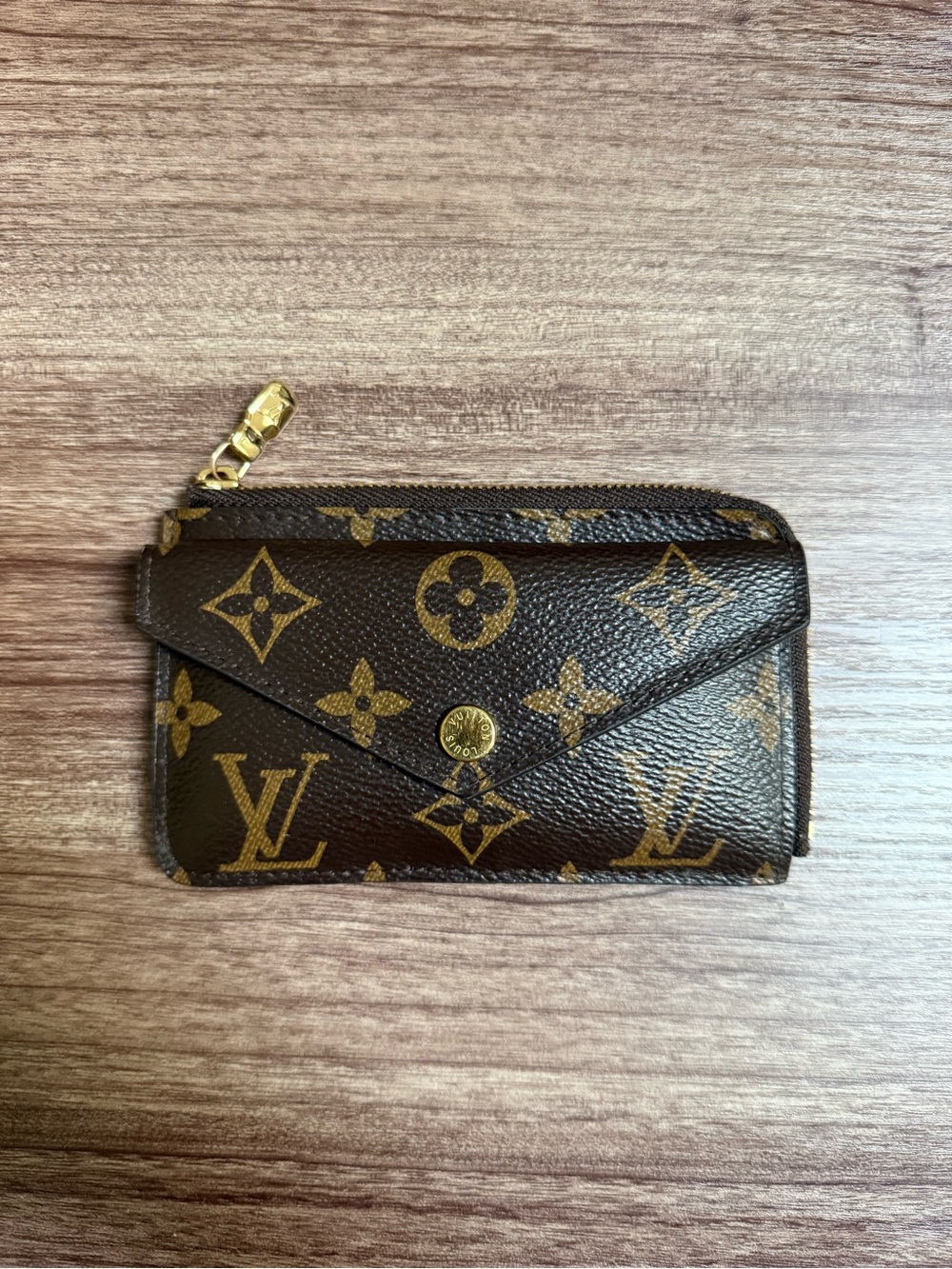 Louis Vuitton Monogram Canvas Brown & Gold Envelope Card Pouch